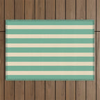 Simple Stripes Pattern - Light Green Outdoor Rug Gallery Image 1