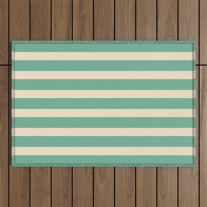 Simple Stripes Pattern - Light Green Outdoor Rug Gallery Image 1