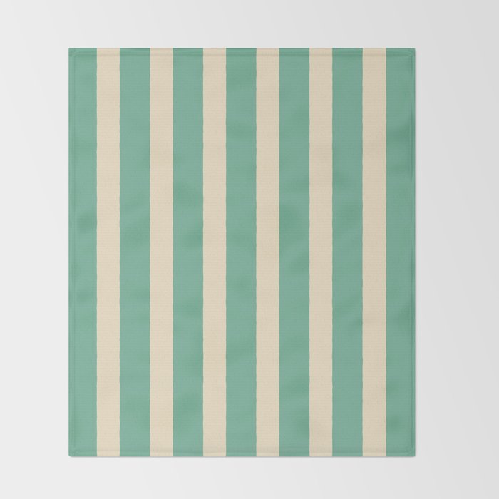 Simple Stripes Pattern - Light Green Throw Blanket Gallery Image 2
