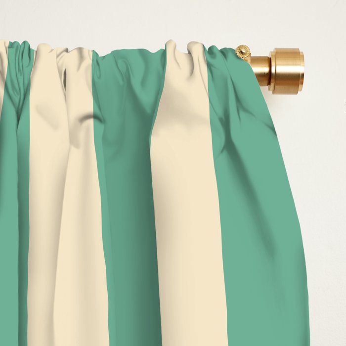 Simple Stripes Pattern - Light Green Window Curtain Gallery Image 2