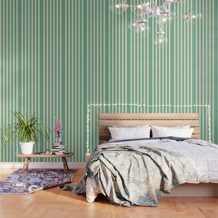 Simple Stripes Pattern - Light Green Wallpaper Gallery Image 3