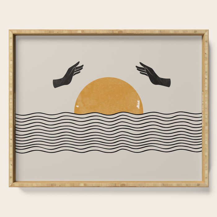 Sunrise Hand Art Serving Tray Gallery Image 1