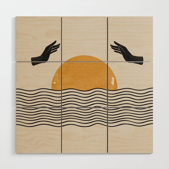 Sunrise Hand Art Wood Wall Art Gallery Image 1