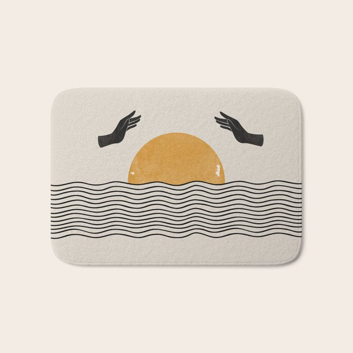 Sunrise Hand Art Bath Mat Gallery Image 1