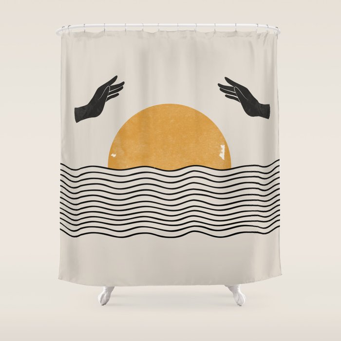 Sunrise Hand Art Shower Curtain Gallery Image 1