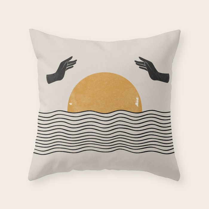 Sunrise Hand Art Throw Pillow Gallery Image 6