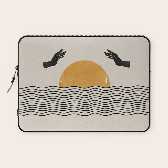 Sunrise Hand Art Laptop Sleeve Gallery Image 1