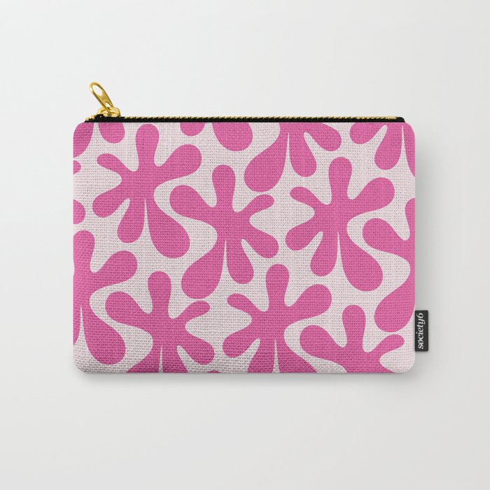 Hot Pink Amoeba Dance Funky Abstract Pattern Carry All Pouch Gallery Image 1