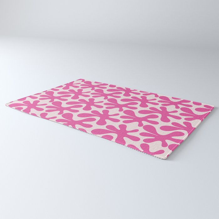 Hot Pink Amoeba Dance Funky Abstract Pattern Rug Gallery Image 3