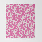 Hot Pink Amoeba Dance Funky Abstract Pattern Throw Blanket Gallery Image 2