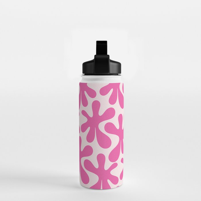 Hot Pink Amoeba Dance Funky Abstract Pattern Water Bottle Gallery Image 2