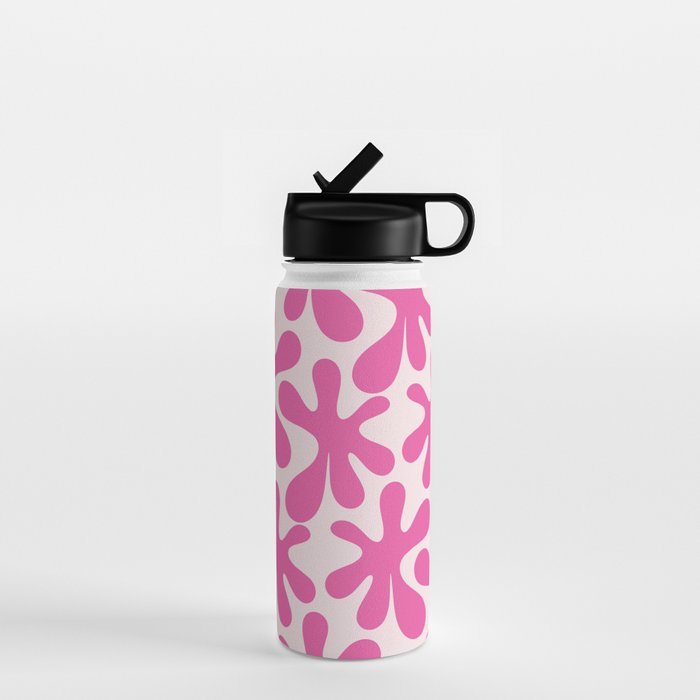 Hot Pink Amoeba Dance Funky Abstract Pattern Water Bottle Gallery Image 1
