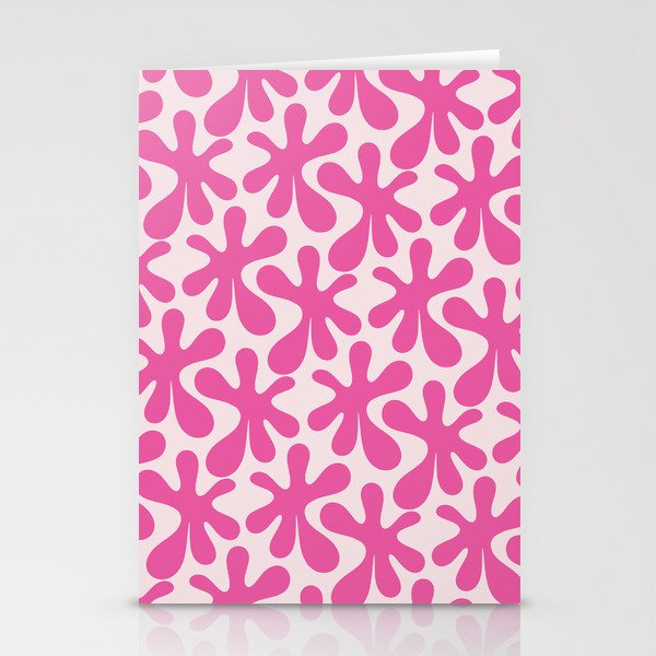 Hot Pink Amoeba Dance Funky Abstract Pattern Stationery Card Gallery Image 2