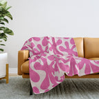 Hot Pink Amoeba Dance Funky Abstract Pattern Throw Blanket Gallery Image 2