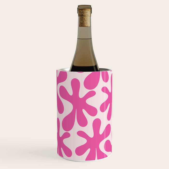 Hot Pink Amoeba Dance Funky Abstract Pattern Wine Chiller Gallery Image 1