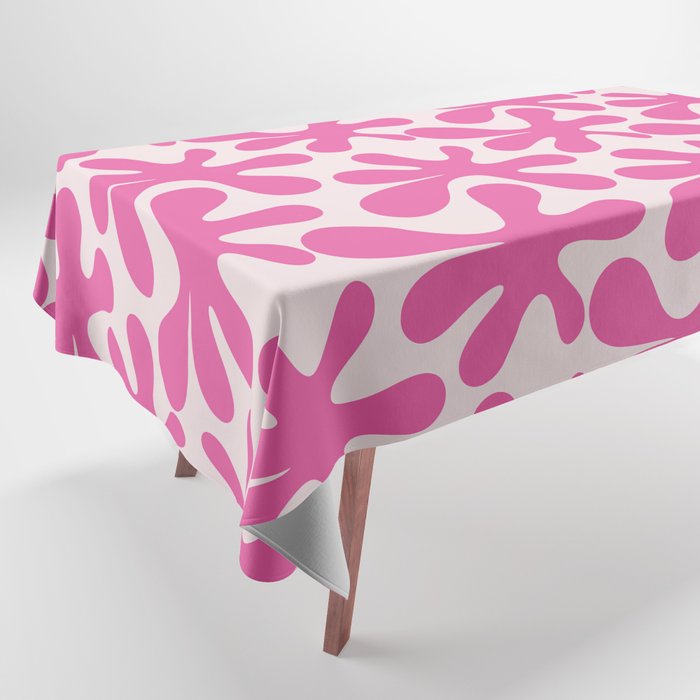 Hot Pink Amoeba Dance Funky Abstract Pattern Tablecloth Gallery Image 1