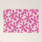 Hot Pink Amoeba Dance Funky Abstract Pattern Welcome Mat Gallery Image 1