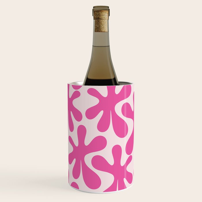 Hot Pink Amoeba Dance Funky Abstract Pattern Wine Chiller Gallery Image 2