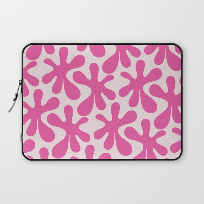 Hot Pink Amoeba Dance Funky Abstract Pattern Laptop Sleeve Gallery Image 1