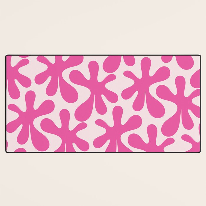 Hot Pink Amoeba Dance Funky Abstract Pattern Desk Mat Gallery Image 3
