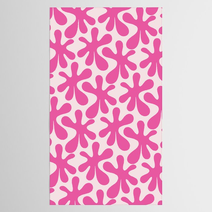 Hot Pink Amoeba Dance Funky Abstract Pattern Tablecloth Gallery Image 2
