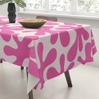 Hot Pink Amoeba Dance Funky Abstract Pattern Tablecloth Gallery Image 3