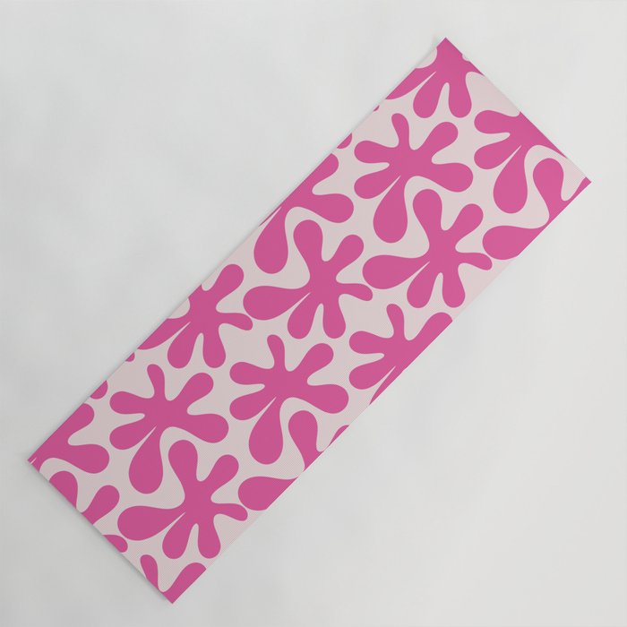 Hot Pink Amoeba Dance Funky Abstract Pattern Yoga Mat Gallery Image 1