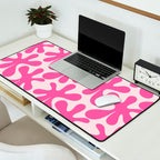 Hot Pink Amoeba Dance Funky Abstract Pattern Desk Mat Gallery Image 2