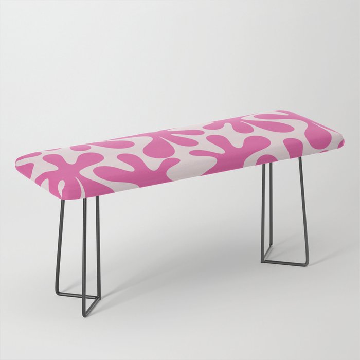 Hot Pink Amoeba Dance Funky Abstract Pattern Bench Gallery Image 1