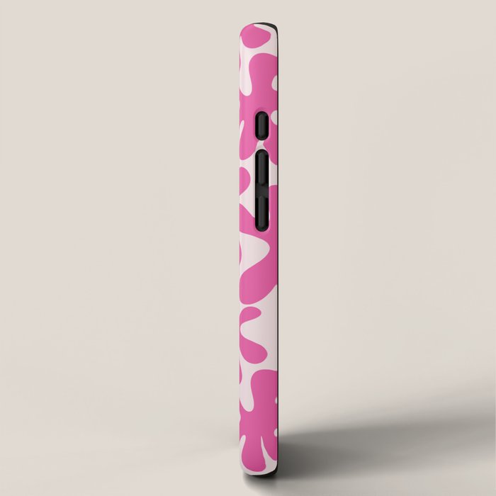 Hot Pink Amoeba Dance Funky Abstract Pattern iPhone Case Gallery Image 2