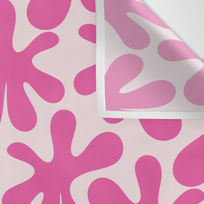 Hot Pink Amoeba Dance Funky Abstract Pattern Wall Tapestry Gallery Image 3