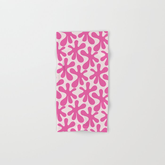 Hot Pink Amoeba Dance Funky Abstract Pattern Bath Towel Gallery Image 1