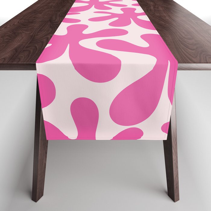 Hot Pink Amoeba Dance Funky Abstract Pattern Table Runner Gallery Image 1
