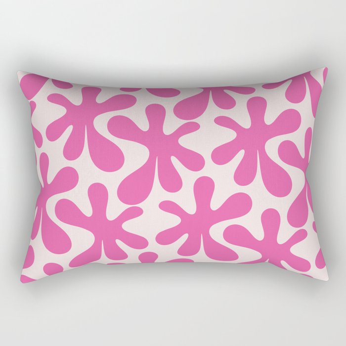 Hot Pink Amoeba Dance Funky Abstract Pattern Rectangular Pillow Gallery Image 2