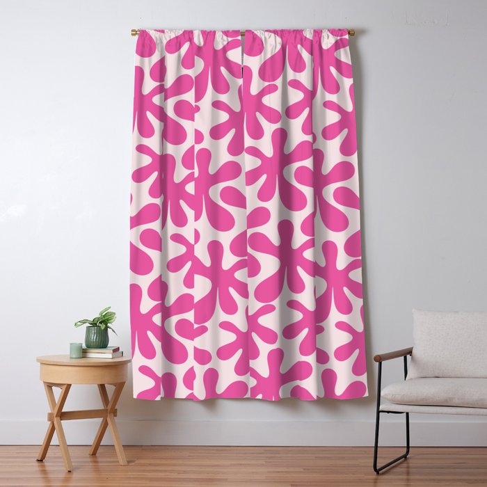 Hot Pink Amoeba Dance Funky Abstract Pattern Window Curtain Gallery Image 5