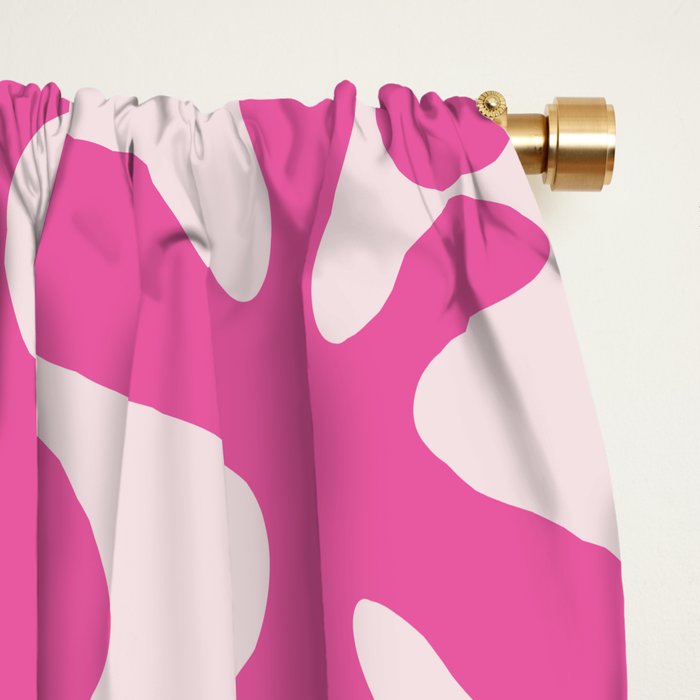 Hot Pink Amoeba Dance Funky Abstract Pattern Window Curtain Gallery Image 2