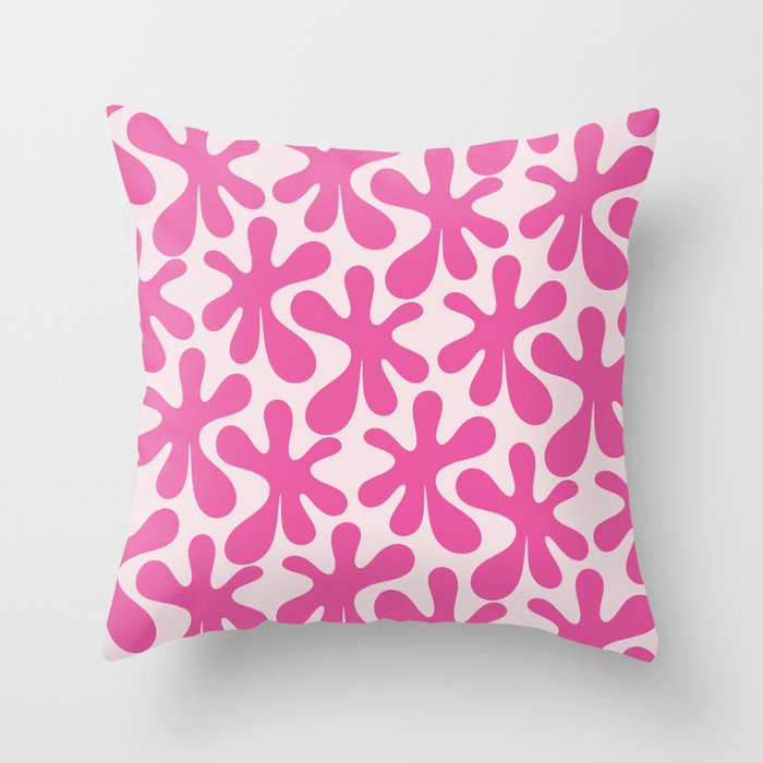 Hot Pink Amoeba Dance Funky Abstract Pattern Throw Pillow Gallery Image 6
