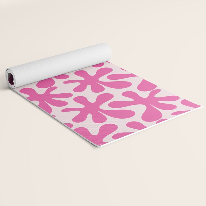 Hot Pink Amoeba Dance Funky Abstract Pattern Yoga Mat Gallery Image 2