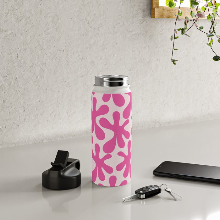 Hot Pink Amoeba Dance Funky Abstract Pattern Water Bottle Gallery Image 4