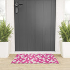 Hot Pink Amoeba Dance Funky Abstract Pattern Welcome Mat Gallery Image 3