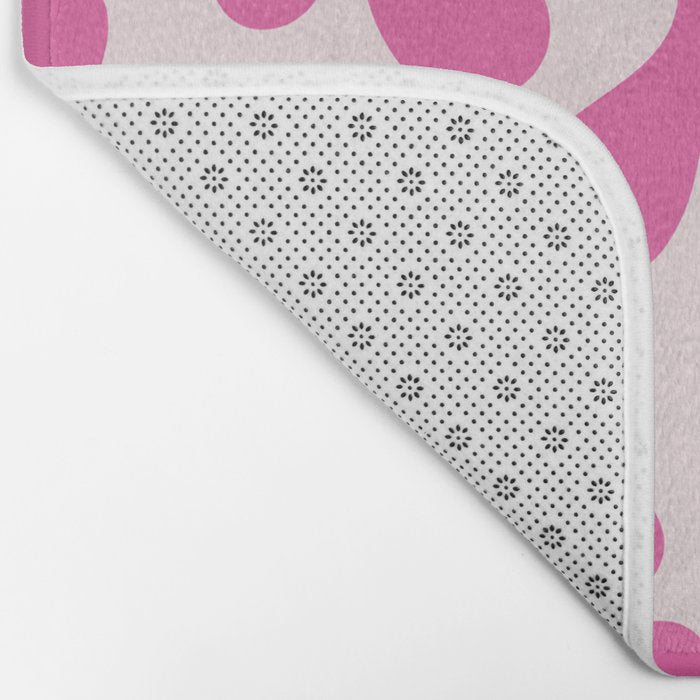 Hot Pink Amoeba Dance Funky Abstract Pattern Bath Mat Gallery Image 2