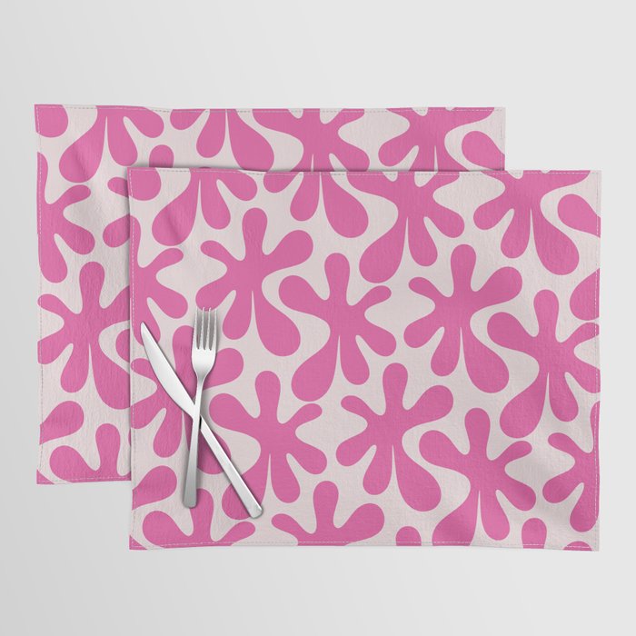 Hot Pink Amoeba Dance Funky Abstract Pattern Placemat Gallery Image 1
