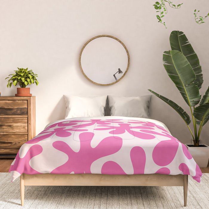 Hot Pink Amoeba Dance Funky Abstract Pattern Comforter Gallery Image 3