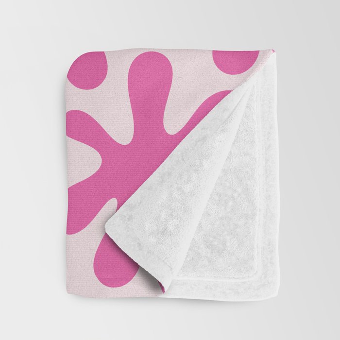 Hot Pink Amoeba Dance Funky Abstract Pattern Throw Blanket Gallery Image 3