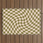 Check VI - Green Twist â Checkerboard Print Outdoor Rug Gallery Image 1