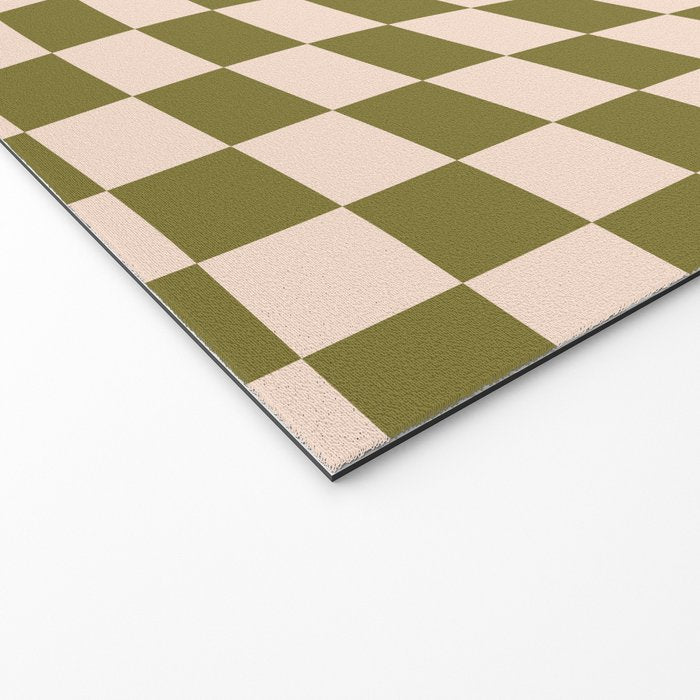 Check VI - Green Twist â Checkerboard Print Welcome Mat Gallery Image 2