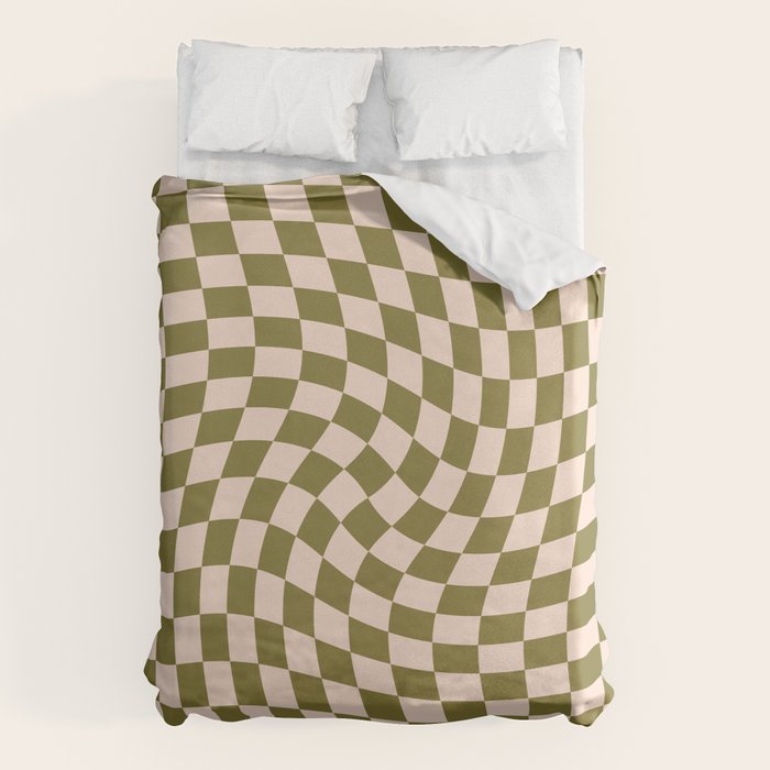 Check VI - Green Twist â Checkerboard Print Duvet Cover Gallery Image 6