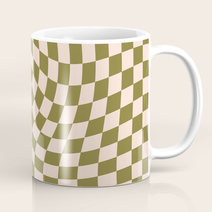 Check VI - Green Twist â Checkerboard Print Coffee Mug Gallery Image 1