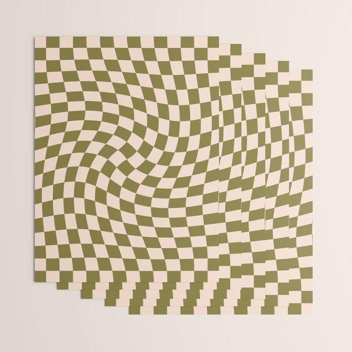 Check VI - Green Twist â Checkerboard Print Wrapping Paper Gallery Image 3