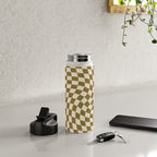 Check VI - Green Twist â Checkerboard Print Water Bottle Gallery Image 4